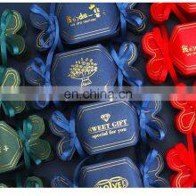 Exquisite Blue Candy Box Sweet Gift Paper Box for Wedding Chocolate Box With Ribbon Seal thumbnail-3