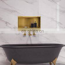 Bathroom Gold 30 x 60 304 Stainless Steel Waterproof Single Recessed Shower Niches Shelf 600mm Metal for Bathroom in Wall