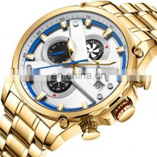 NIBOSI Custom Logo Watch Brand Luxury Watch For Men Sport Waterproof Chronograph Stainless Steel Quartz Mens Watches