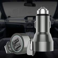 17W USB C 2-Port Car Charger 3.0 Fast Charging for Phone With Stainless Steel Safety Hammer thumbnail-3