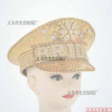 Luxury Sequins and Pearl Bridal Captain Hat, Unisex Adult, Silver and Pink, One Size Fits All thumbnail-4