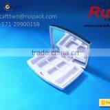 White Square Eye Shadow Case With Gild Cap, Empty Cosmetic Eyeshadow Case With Gold Rose Cover thumbnail-5