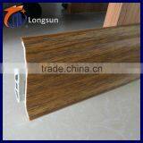 Longsun brand wood grain pvc coating foam skirting board roll for interior decoration