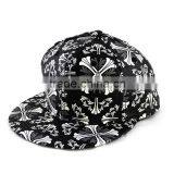 Punk Rock Flower Printed PU Leather Fabric Flat Hiphop Streetdance Cap thumbnail-4