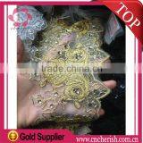 Hight Quality Gold Embroidery Lace Trim George Lace With Beads for Dress Quality Choice thumbnail-1