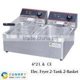 Low Price Double Tank Commercial and Industrial Electric Deep Fryer thumbnail-1