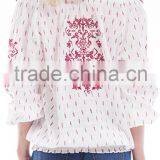 New Casual Daily Autumn off Shoulder Latest Fashion Blouse Design thumbnail-3