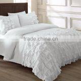 White Color Frills Duvet Cover Bedding Set