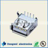 DIP Curved Locking USB 2.0 4-pin Type A Female Connector