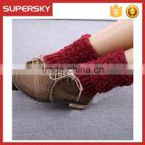 V-908 Lovely Girls Leg Warmer Hot Sell Knited Women Leg Warmers Wholesale Open Knit Boot Socks