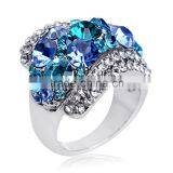 Victoria Wieck Rings 18k White Gold GP Blue Austrian Crystal Engagement Ring