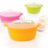 Personalized Round Silicone Rubber Kitchen Microwave Bowl With Lid thumbnail-4
