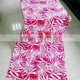 100% Cotton Hot Pink Full Screen Leaf Printing Beach Towel Printed Seaside Play Beach Towel thumbnail-5