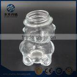 Decorative Bear Shape Wishing Gift Clear Bottle With Cap Glass Bottle
