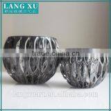 Different Size Crystal Glass Black Electroplate Tea Light Black Candle Holder