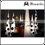 Spot shaped custom advertising right cone/indoor lighted party decorative pillars for events