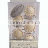 CLASSICAL DESIGN,12PCS SHOWER CURTAIN RESIN HOOKS IN PVC BOX