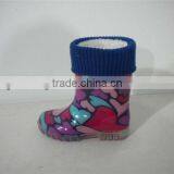 Hot Sales PVC Fashionable Kids Warm Boots