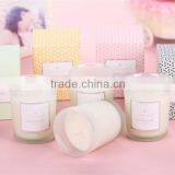 scented soy wax candle in glass jar