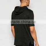 Promotion Pullovers Dark Green Men Custom High Quality Short Sleeves Slim Muscle Hoodie thumbnail-4