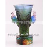 lead crystal /glass artificial phonenix vase for home decoration