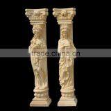 Hand Carved Marble Statue Pillar
