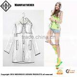 100% EVA Eco Friendly Transparent Fashion Women Rain Poncho
