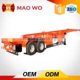 China Export 3 Axles 40 ft 20 ft Container Chassis Skeleton Semi Trailer for Sale thumbnail-6