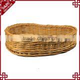 S&D Colored Plastic Rattan Bread Basket, White Wicker Handmade Flowers Fruits Bread Picnic Gift Basket thumbnail-2