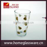 Glass Manufactory Supply 15oz Tumbler Print Fruit Glass Cup for Drinking thumbnail-1