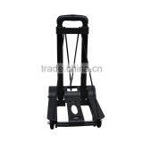 Mini Folding Shopping Cart With 2 Wheels/Lightweight Black Iron Alloy Folding Luggage Cart/ Portable Hand Trolley thumbnail-4