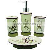 EA0118 Hand Painting 4 Pcs Bathroom Set Accessories thumbnail-1