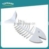 Toprank Creative Design Bathroom Fish Bone Shaped Soap Storage Box Plastic Bar Soap Holder Soap Dish Case With Drain Tray thumbnail-2