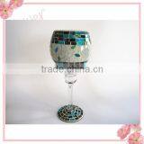 Pair Tall Stemmed Vase Antique Spring Colored Handblown Glass Trumpet Vases thumbnail-2