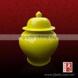 Good-quality Fine Yellow Glazed Ceramic Spice Jar With Lid thumbnail-1