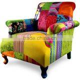 Classic Elegant Spanish Style Sharp Contrast Patchwork Three Sear Sofa BF11-0624a-02 thumbnail-4