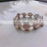 White Diamond Shape Freshwater Pearl Bracelet Wholesale 10-12mm thumbnail-2