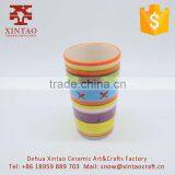 High Quality Hand Painted Colorful Pattern Ceramic Coffee Mug With Handle thumbnail-4