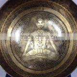 High Quality Chakra and Prayer Mantra Carved Himalayan 7 Metal Healing Singing Bowl thumbnail-2