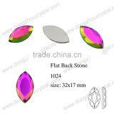 Hot Sale Navette Shaped Flat Back Jewelry Decorative Glass Stones thumbnail-1