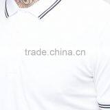 Custom Fashion Split Sides Short Sleeve Contrast Tip Collar And Cuff White Men's 100% Polyester Pique Casual Polo Collar Shirt thumbnail-3