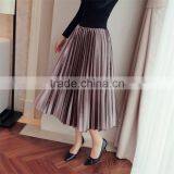 2017 Latest Popular Women's Clothing Velvet Tall Waist Long Skirts for Ladies thumbnail-5