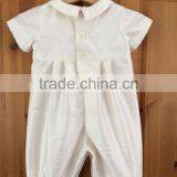 Wholesale Spanish Baby Clothes Clothing of Plain White Baby Rompers for Boys thumbnail-4