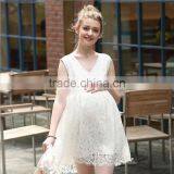 Zm50635a Plain White Color Korean Style Maternity Dress thumbnail-1