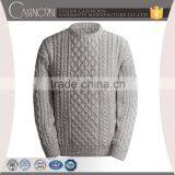 Popular Drop Shoulder Winter Cable Knit Pure Wool Sweaters for Men thumbnail-4