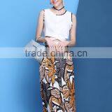 2016 Hot Sale Special Design Sleeveless Contrast Color Wide A-line Middle and Long Dress thumbnail-2