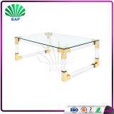 Modern Glass Top Table Gold Metal Corner Tea Table Living Room PC Table thumbnail-2