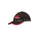 Black Racing Cool Heavy Brushed Cotton Baseball Caps For Men With Liquid Chrome Logo thumbnail-1