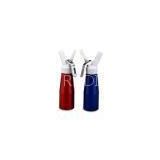 Stainless Steel Handle,Plastic Head 250ml Red or Blue Aluminum whip, Whipped Cream Dispenser, Canist