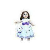 White Silk Voile Doll Dress With Purple Bowknot Girdle / Handbag , Cute American Girl Doll Clothes thumbnail-1